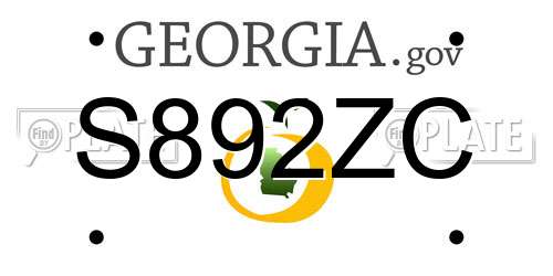 S892ZC Georgia License Plate