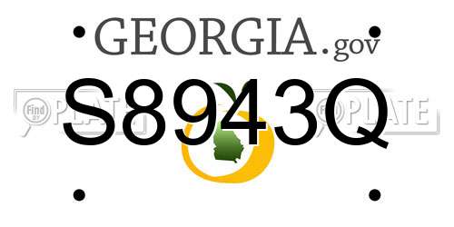 S8943Q Georgia License Plate