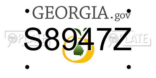 S8947Z Georgia License Plate