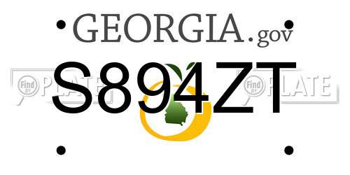 S894ZT Georgia License Plate
