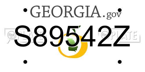 S89542Z Georgia License Plate