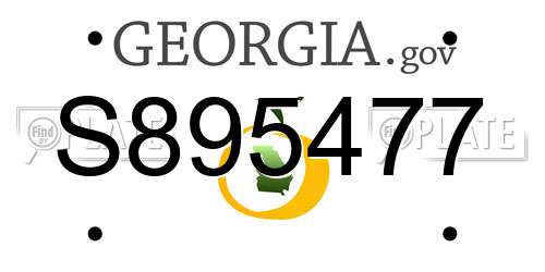 S895477 Georgia License Plate