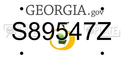 S89547Z Georgia License Plate