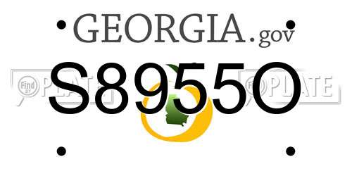 S8955O Georgia License Plate