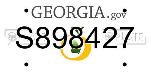 S898427 Georgia License Plate