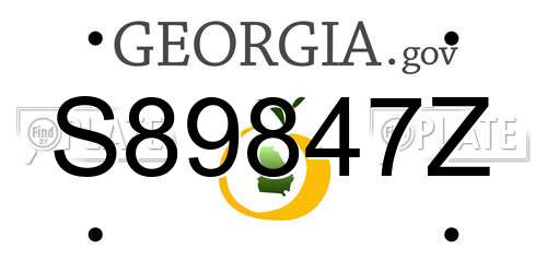 S89847Z Georgia License Plate