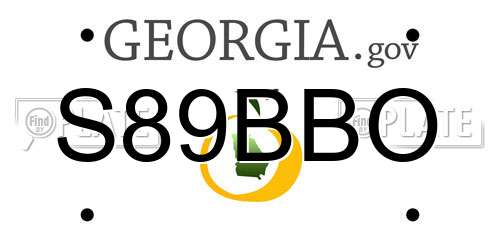 S89BBO Georgia License Plate