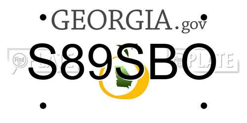 S89SBO Georgia License Plate