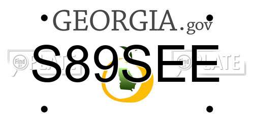 S89SEE Georgia License Plate