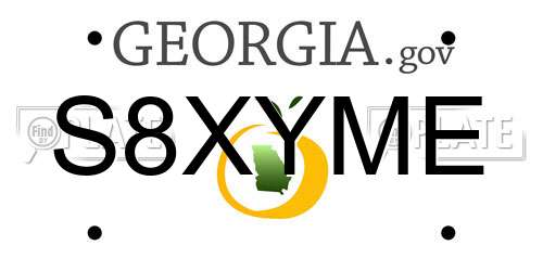 S8XYME Georgia License Plate