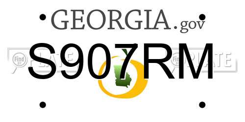 S907RM Georgia License Plate