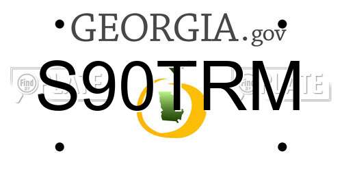 S90TRM Georgia License Plate