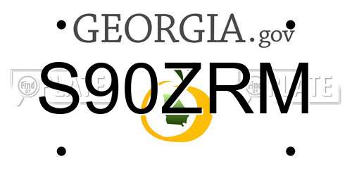 S90ZRM Georgia License Plate