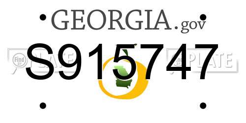 S915747 Georgia License Plate