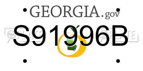 S91996B Georgia License Plate