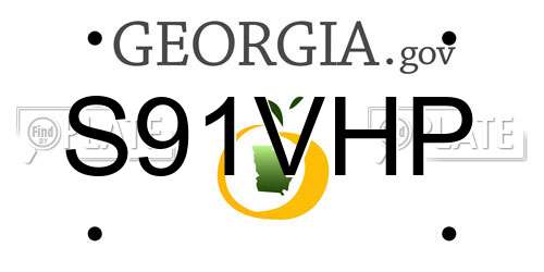 S91VHP Georgia License Plate
