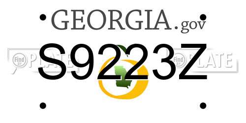 S9223Z Georgia License Plate
