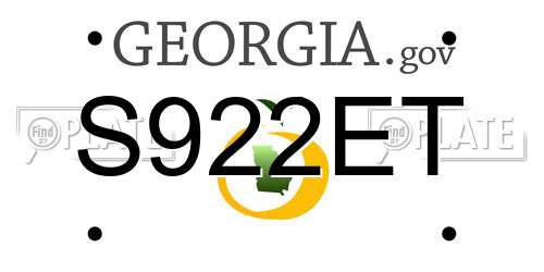S922ET Georgia License Plate