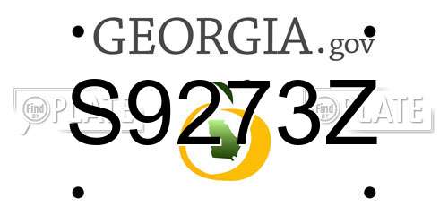 S9273Z Georgia License Plate