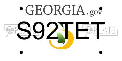 S92TET Georgia License Plate