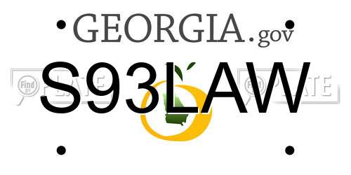 S93LAW Georgia License Plate