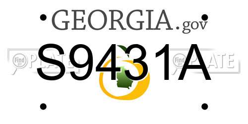 S9431A Georgia License Plate