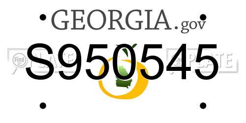 S950545 Georgia License Plate