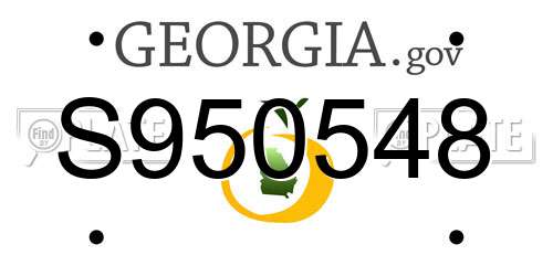 S950548 Georgia License Plate