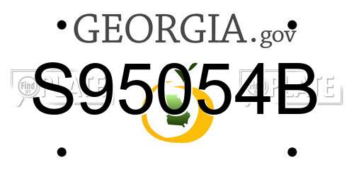 S95054B Georgia License Plate