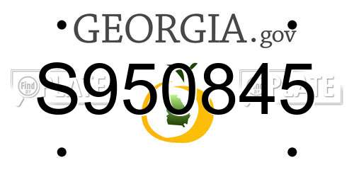 S950845 Georgia License Plate