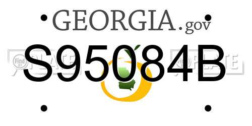 S95084B Georgia License Plate