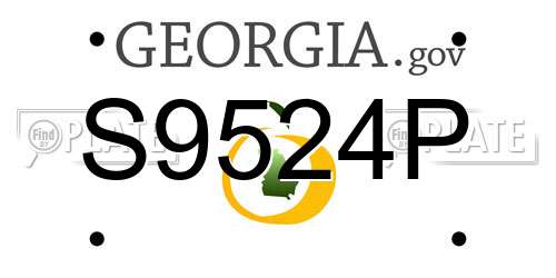 S9524P Georgia License Plate