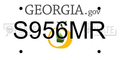 S956MR Georgia License Plate