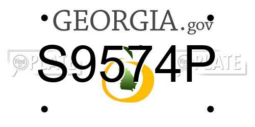 S9574P Georgia License Plate
