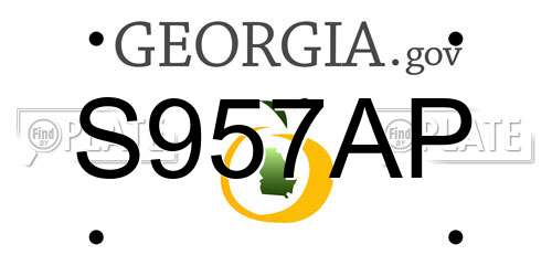 S957AP Georgia License Plate