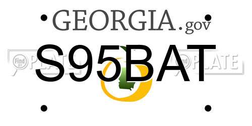 S95BAT Georgia License Plate