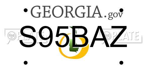 S95BAZ Georgia License Plate