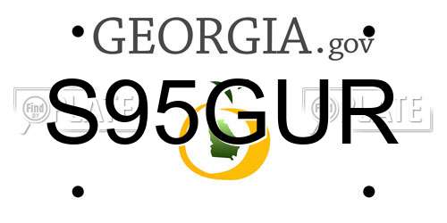 S95GUR Georgia License Plate