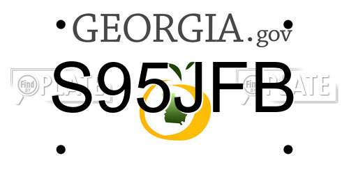 S95JFB Georgia License Plate