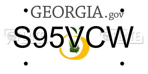 S95VCW Georgia License Plate