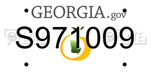 S971009 Georgia License Plate
