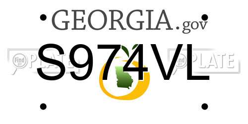 S974VL Georgia License Plate