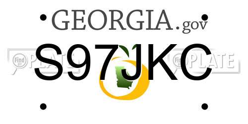 S97JKC Georgia License Plate