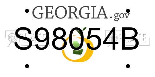 S98054B Georgia License Plate