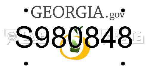 S980848 Georgia License Plate