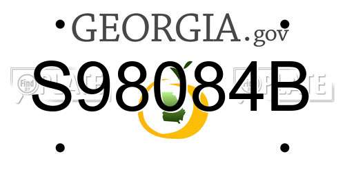 S98084B Georgia License Plate