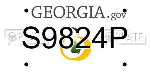 S9824P Georgia License Plate