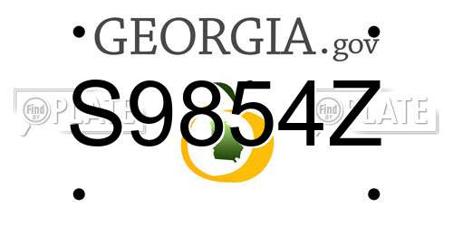 S9854Z Georgia License Plate