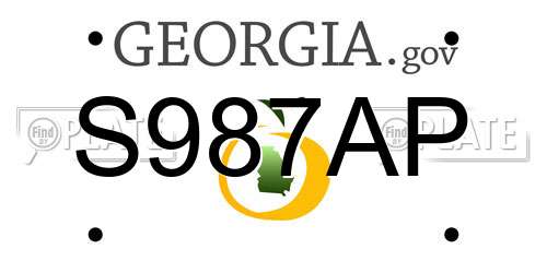 S987AP Georgia License Plate