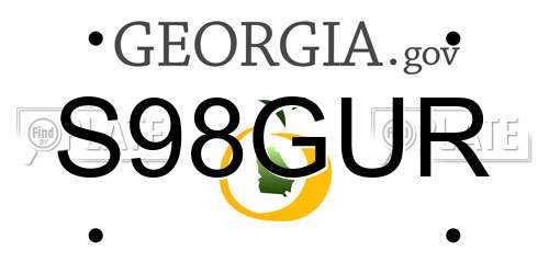 S98GUR Georgia License Plate